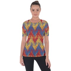 Aztec Shoulder Cut Out Short Sleeve Top by nate14shop