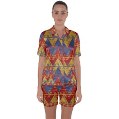 Aztec Satin Short Sleeve Pajamas Set by nate14shop