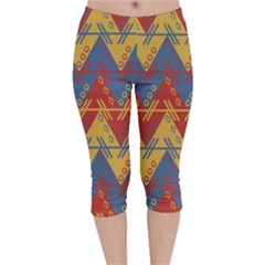 Aztec Velvet Capri Leggings  by nate14shop