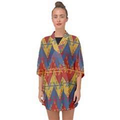 Aztec Half Sleeve Chiffon Kimono