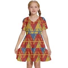 Aztec Kids  Short Sleeve Tiered Mini Dress