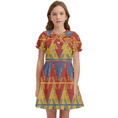 Aztec Kids  Bow Tie Puff Sleeve Dress