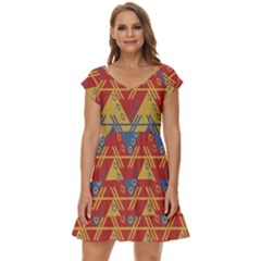 Aztec Short Sleeve Tiered Mini Dress