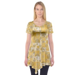 Background Abstract Short Sleeve Tunic  by nate14shop