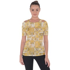 Background Abstract Shoulder Cut Out Short Sleeve Top by nate14shop