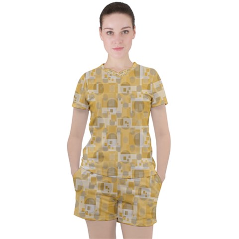 Background Abstract Women s Tee And Shorts Set by nate14shop