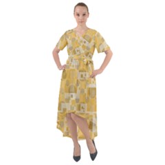 Background Abstract Front Wrap High Low Dress by nate14shop