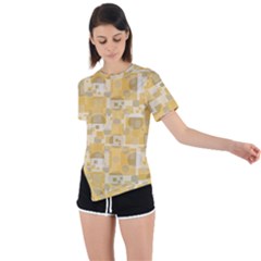 Background Abstract Asymmetrical Short Sleeve Sports Tee