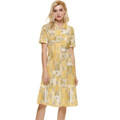 Background Abstract Button Top Knee Length Dress