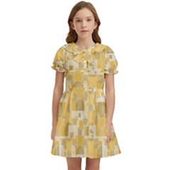 Background Abstract Kids  Bow Tie Puff Sleeve Dress