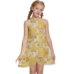 Background Abstract Kids  Halter Collar Waist Tie Chiffon Dress