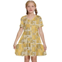 Background Abstract Kids  Short Sleeve Tiered Mini Dress