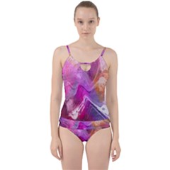 Background-color Cut Out Top Tankini Set by nate14shop