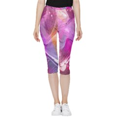 Background-color Inside Out Lightweight Velour Capri Leggings  by nate14shop