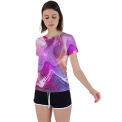 Background-color Back Circle Cutout Sports Tee