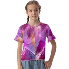 Background-color Kids  Cuff Sleeve Scrunch Bottom Tee