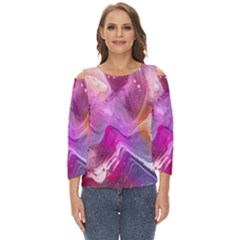 Background-color Cut Out Wide Sleeve Top