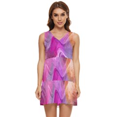 Background-color Tiered Sleeveless Mini Dress by nate14shop