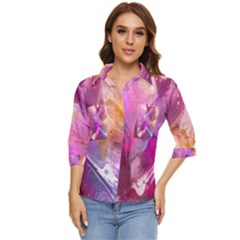 Background-color Women s Quarter Sleeve Pocket Shirt