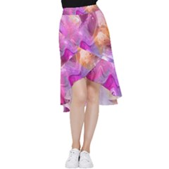 Background-color Frill Hi Low Chiffon Skirt by nate14shop