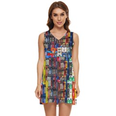 Beverages Tiered Sleeveless Mini Dress