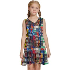 Beverages Kids  Sleeveless Tiered Mini Dress