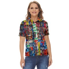 Beverages Women s Short Sleeve Double Pocket Shirt