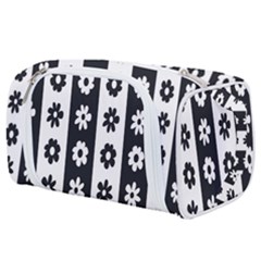 Black-and-white-flower-pattern-by-zebra-stripes-seamless-floral-for-printing-wall-textile-free-vecto Toiletries Pouch by nate14shop