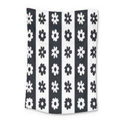 Black-and-white-flower-pattern-by-zebra-stripes-seamless-floral-for-printing-wall-textile-free-vecto Small Tapestry