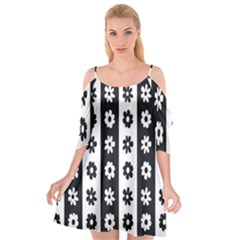 Black-and-white-flower-pattern-by-zebra-stripes-seamless-floral-for-printing-wall-textile-free-vecto Cutout Spaghetti Strap Chiffon Dress by nate14shop