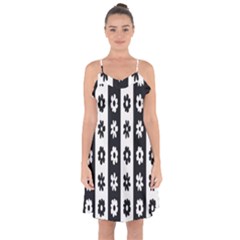 Black-and-white-flower-pattern-by-zebra-stripes-seamless-floral-for-printing-wall-textile-free-vecto Ruffle Detail Chiffon Dress by nate14shop