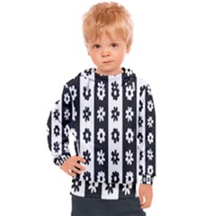 Black-and-white-flower-pattern-by-zebra-stripes-seamless-floral-for-printing-wall-textile-free-vecto Kids  Hooded Pullover by nate14shop