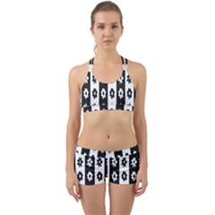 Black-and-white-flower-pattern-by-zebra-stripes-seamless-floral-for-printing-wall-textile-free-vecto Back Web Gym Set by nate14shop