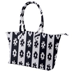 Black-and-white-flower-pattern-by-zebra-stripes-seamless-floral-for-printing-wall-textile-free-vecto Canvas Shoulder Bag