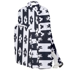 Black-and-white-flower-pattern-by-zebra-stripes-seamless-floral-for-printing-wall-textile-free-vecto Double Compartment Backpack by nate14shop