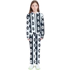 Black-and-white-flower-pattern-by-zebra-stripes-seamless-floral-for-printing-wall-textile-free-vecto Kids  Tracksuit by nate14shop