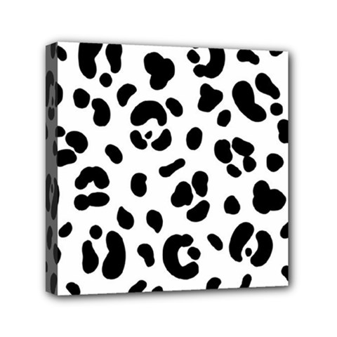 Blak-white-tiger-polkadot Mini Canvas 6  X 6  (stretched)