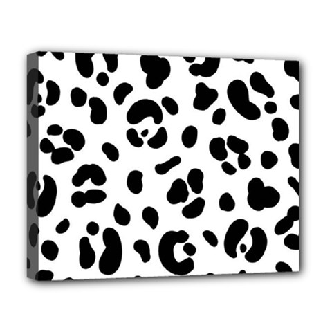 Blak-white-tiger-polkadot Deluxe Canvas 20  X 16  (stretched) by nate14shop