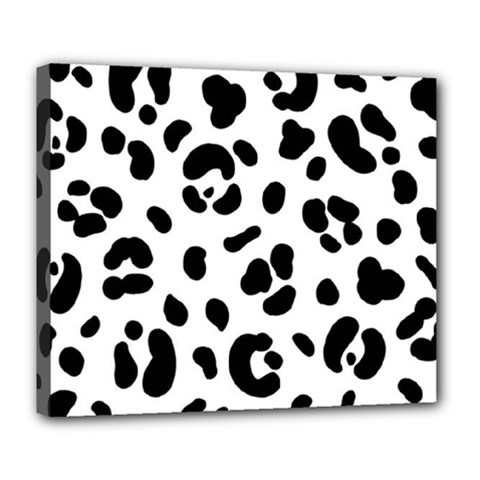 Blak-white-tiger-polkadot Deluxe Canvas 24  X 20  (stretched) by nate14shop