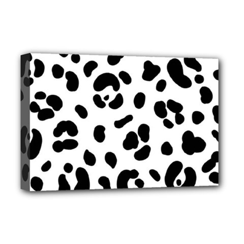 Blak-white-tiger-polkadot Deluxe Canvas 18  X 12  (stretched) by nate14shop