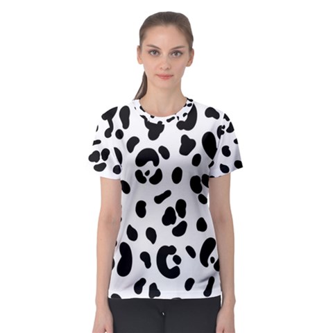 Blak-white-tiger-polkadot Women s Sport Mesh Tee by nate14shop