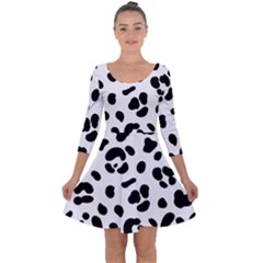 Blak-white-tiger-polkadot Quarter Sleeve Skater Dress by nate14shop