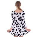 Blak-white-tiger-polkadot Long Sleeve Velvet Skater Dress View2