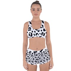 Blak-white-tiger-polkadot Racerback Boyleg Bikini Set by nate14shop