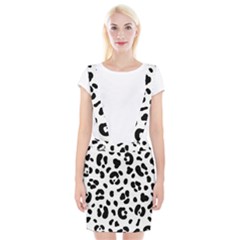 Blak-white-tiger-polkadot Braces Suspender Skirt by nate14shop