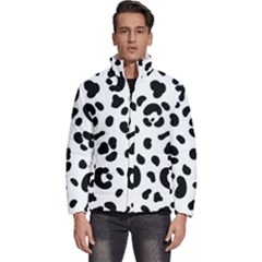 Blak-white-tiger-polkadot Men s Puffer Bubble Jacket Coat by nate14shop