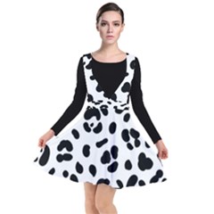 Blak-white-tiger-polkadot Plunge Pinafore Dress by nate14shop