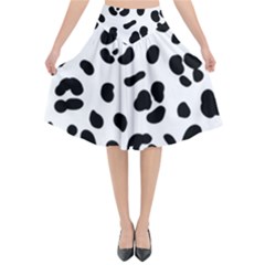 Blak-white-tiger-polkadot Flared Midi Skirt by nate14shop