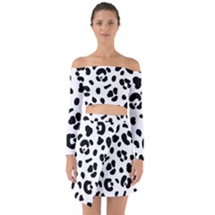 Blak-white-tiger-polkadot Off Shoulder Top With Skirt Set by nate14shop