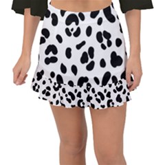 Blak-white-tiger-polkadot Fishtail Mini Chiffon Skirt by nate14shop